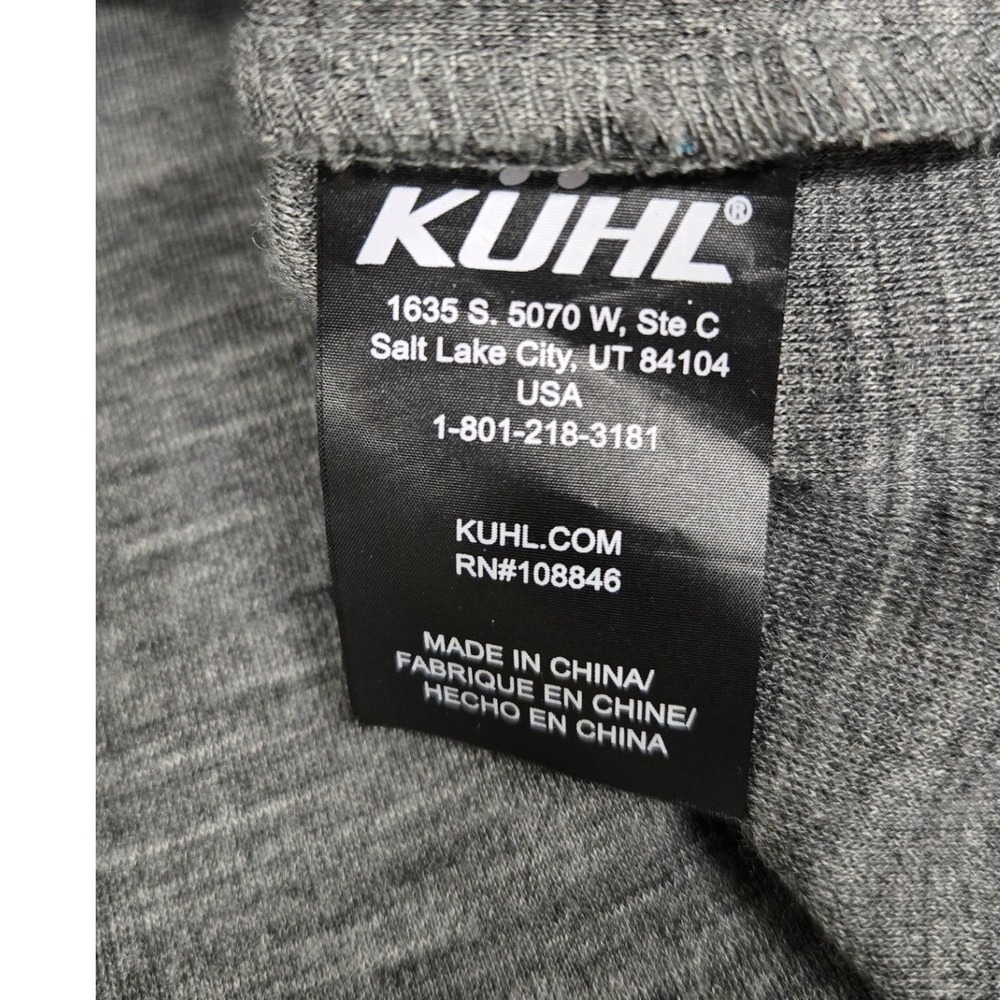 Kuhl Revel 1/4 Zip Sweater 100% Merino Wool Thumbholes Pullover Gray Men's M EUC - Picture 4 of 13